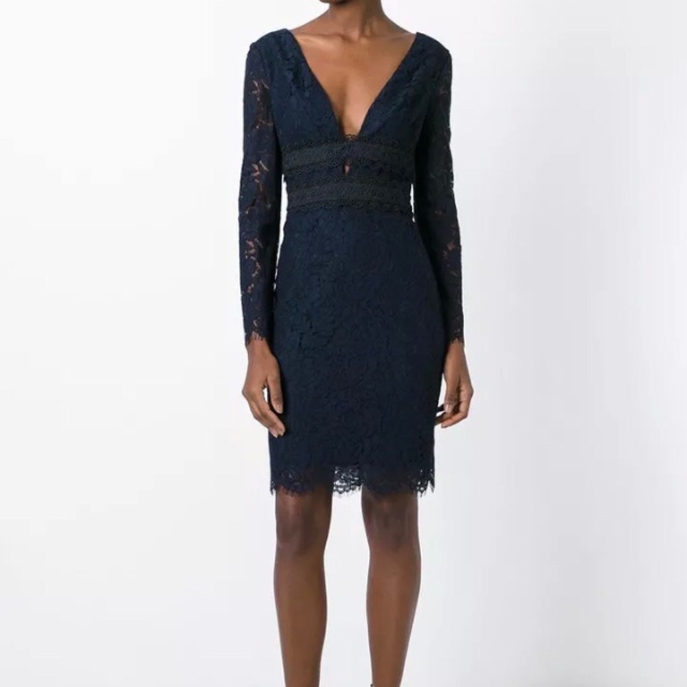 DVF Navy Lace Dress